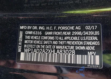 2017 Porsche Cayenne Gts из США, поврежденный, VIN WP1AD2A2XHLA83028